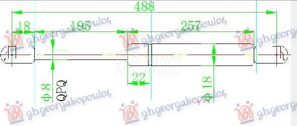 AMORTIZER GEPEK VRATA (485L-46 za Audi A3 od 2003. do 2008. god.