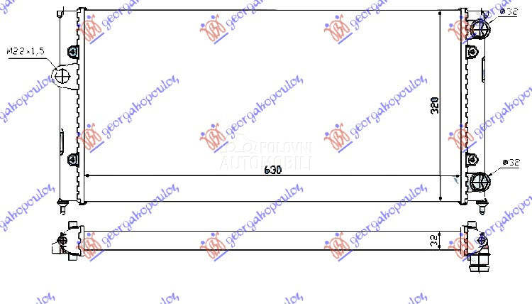 HLADNJAK MOTORA 1.6/1.8/2.0i8V za Volkswagen Vento od 1992. do 1998. god.