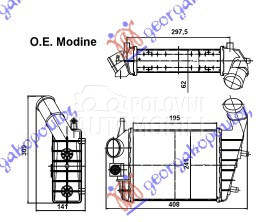 HLADNJAK INTERKULERA 1.9-2.4 J za Alfa Romeo 156 od 1997. do 2003. god.
