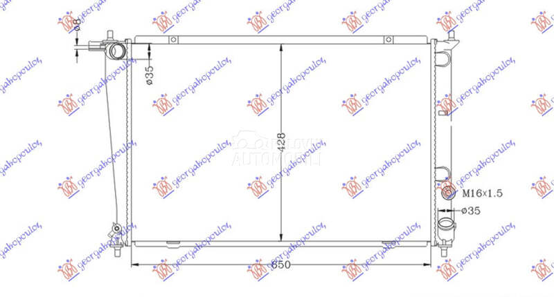HLADNJAK MOTORA 2.4CC 8V (65x4 za Hyundai H 1 od 1998. do 2007. god.