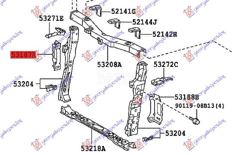 NOSAC HLADNJAKA METALNI za Toyota Avensis od 2015. do 2025. god.