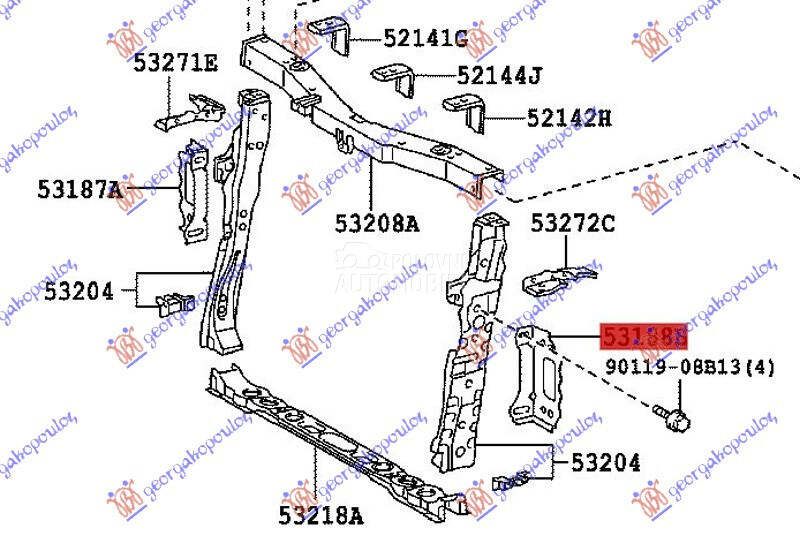 NOSAC HLADNJAKA METALNI za Toyota Prius od 2012. do 2016. god.
