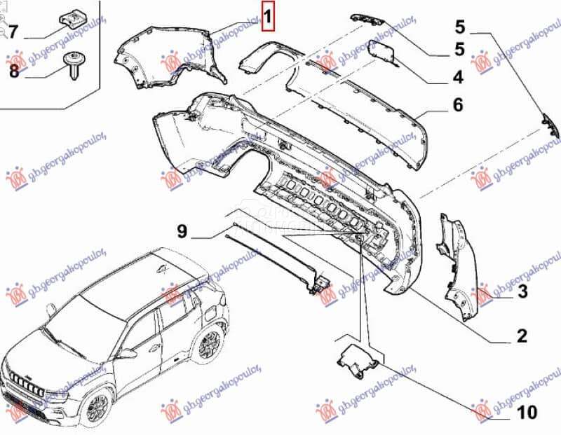 KRAJ ZADNJEG BRANIKA Desno za Jeep Avenger za 2022. god.