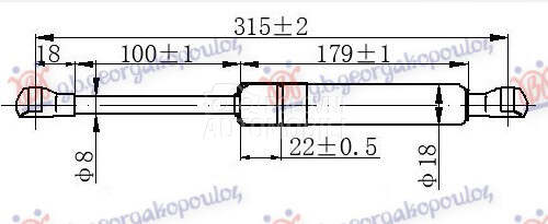 AMORTIZER GEPEK STAKLA (315L-5 za Volkswagen Touareg od 2003. do 2010. god.