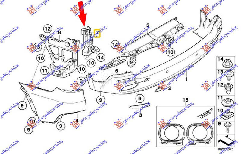 NOSAC ZADNJEG BRANIKA UNUTRASN za BMW X5 od 2010. do 2013. god.