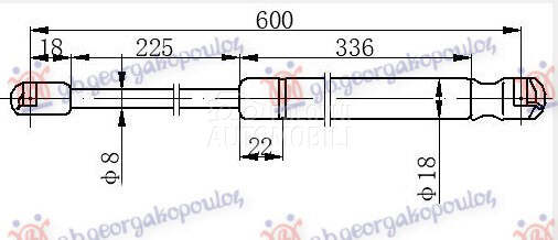 AMORTIZER GEPEK VRATA (600L-67 za Citroen Nemo od 2008. do 2025. god.