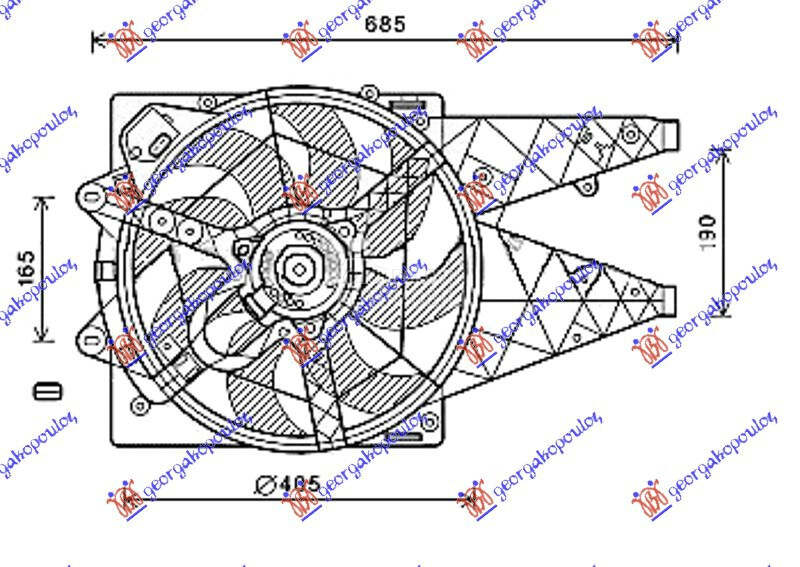 VENTILATOR KOMPLET (1.3/1.6/2. za Fiat Doblo od 2009. do 2015. god.