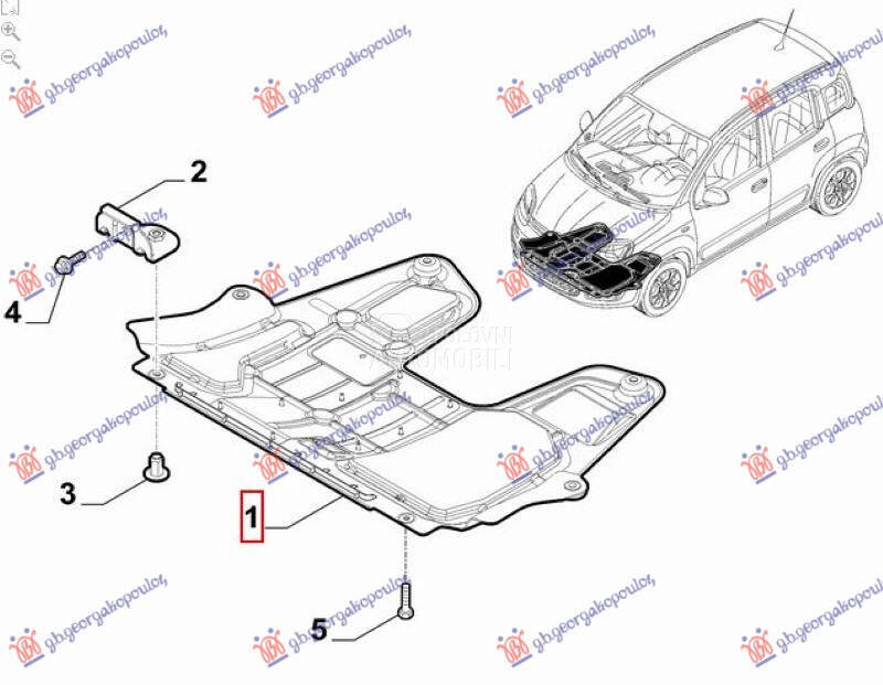 ZASTITA MOTORA PLASTICNA 1.0 ( za Fiat Panda od 2012. do 2025. god.