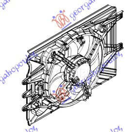 VENTILATOR KOMPLET (0.9/1.4T./ za Fiat 500L od 2017. do 2025. god.
