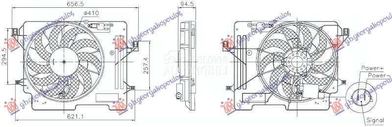 VENTILATOR KOMPLET 1.0 BENZIN za Ford Kuga od 2016. do 2020. god.