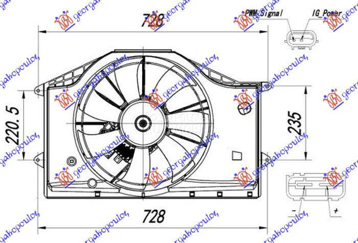 VENTILATOR KOMPLET (1.0/1.5 VT za Honda Civic od 2016. do 2022. god.