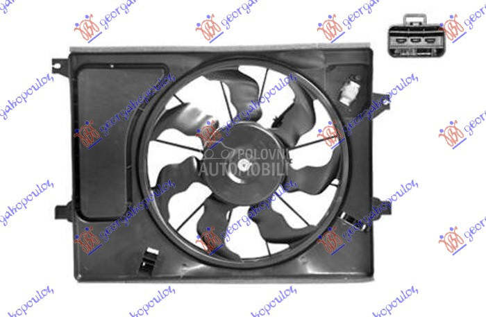 VENTILATOR KOMPLET (1.6 BENZIN za Kia Soul od 2011. do 2013. god.