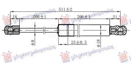 AMORTIZER GEPEK VRATA 270... za Suzuki Celerio za 2014. god. - 8185068L00