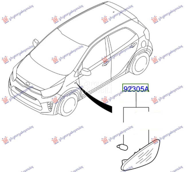MIGAVAC U KRILU (O) za Kia Picanto od 2017. do 2024. god.