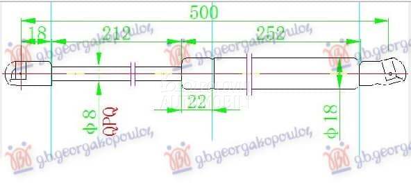 AMORTIZER GEPEK VRATA 450... za Seat Leon od 1999. do 2005. god.