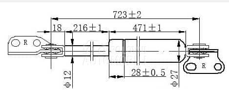 AMORTIZER GEPEK VRATA 850... za Toyota Hiace od 1989. do 1992. god.
