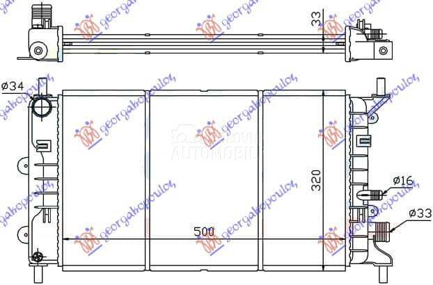 HLADNJAK MOTORA 1.4/1.4i/1.6 za Ford Escort od 1993. do 1995. god.