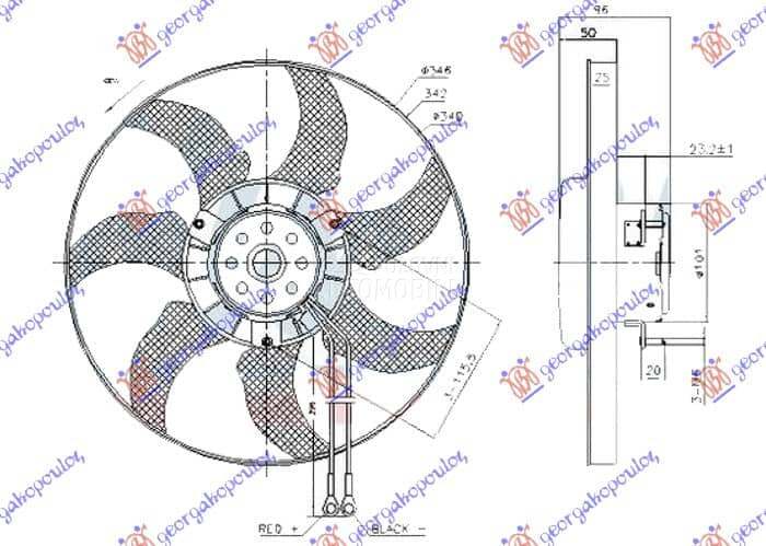 VENTILATOR (MOTORELISA) T4 za Volkswagen Ostalo od 1991. do 1996. god. - 701959455K