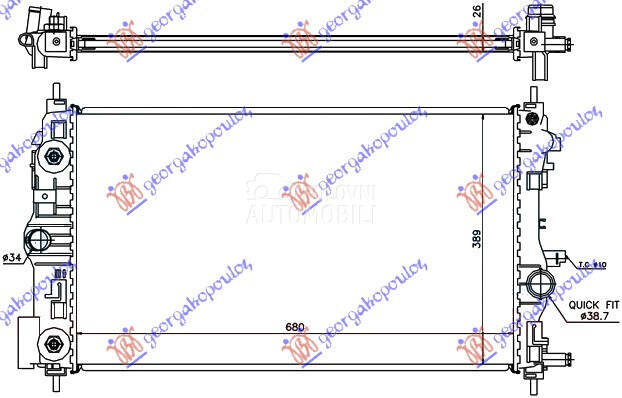 HLADNJAK MOTORA 1.4/1.6 TURBO za Opel Astra J od 2013. do 2025. god.