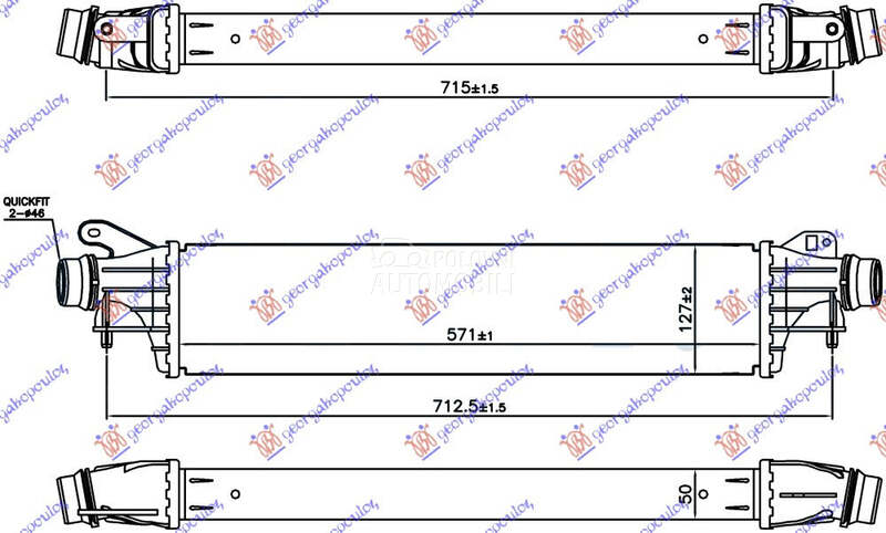HLADNJAK INTERKULERA 1.0i TURB za Opel Adam od 2012. do 2025. god.