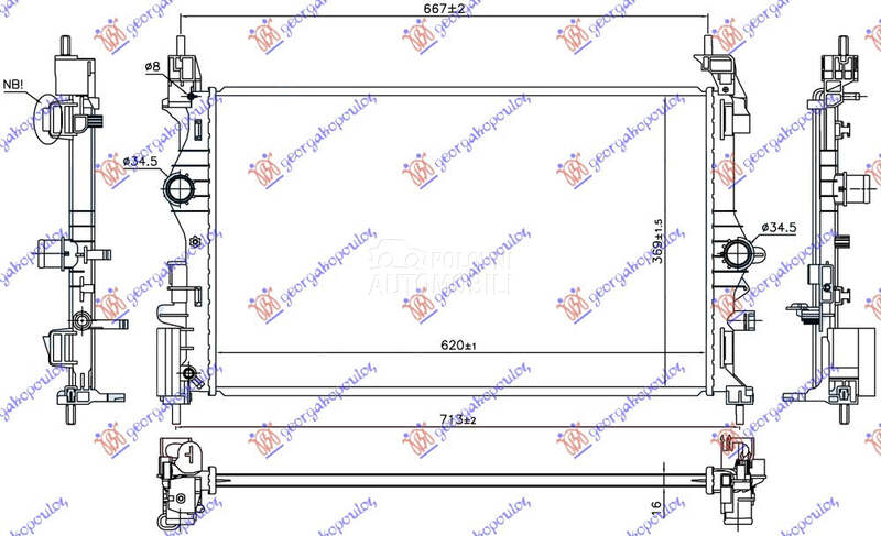 HLADNJAK MOTORA 1.4 TURBO BENZ za Opel Corsa E od 2015. do 2019. god.