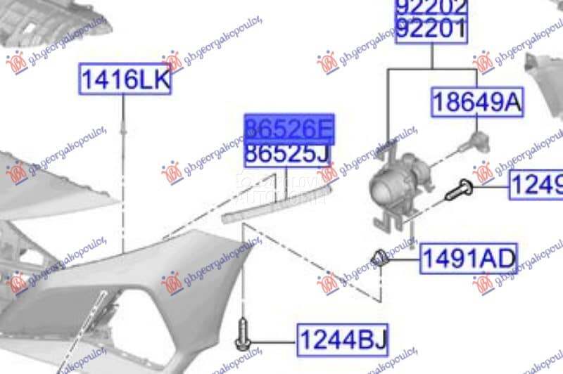 NOSAC PREDNJEG BRANIKA... za Hyundai Bayon za 2021. god. - 86525Q0AA0
