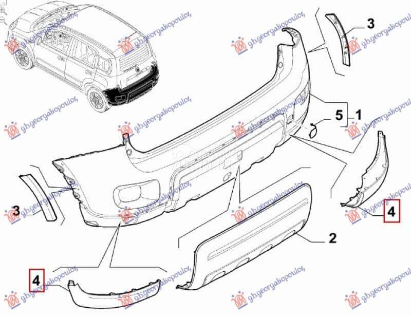 NEMA- RUB PLASTICNI... za Fiat Panda za 2012. god.
