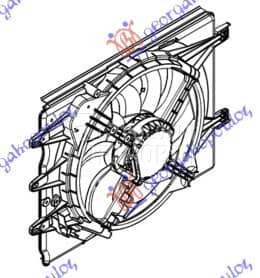 VENTILATOR KOMPLET (1.4i 16V) za Fiat 500 za 2017. god.