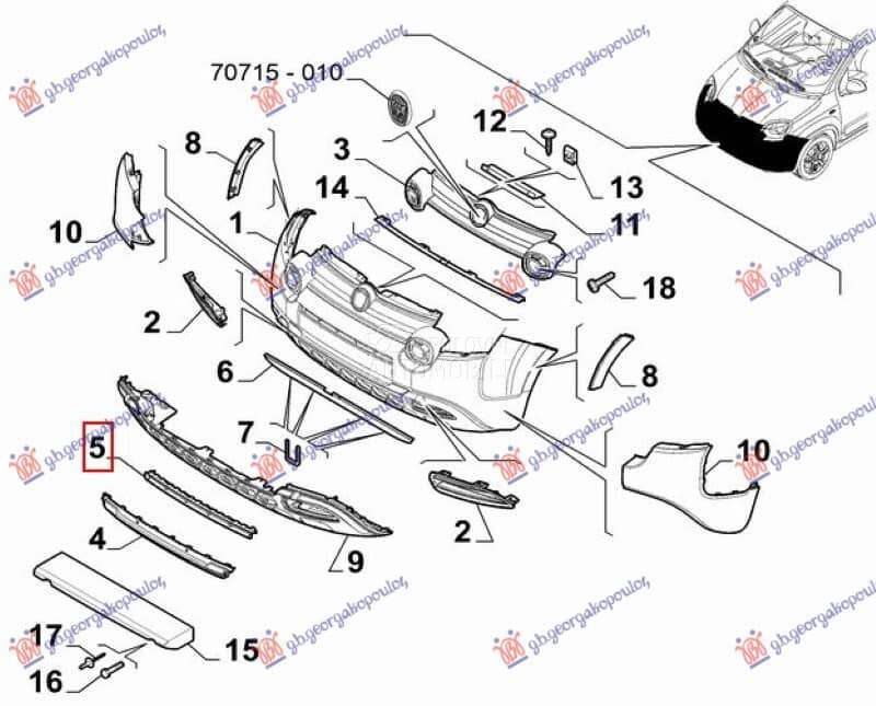 CENTRALNA RESETKA za Fiat Panda za 2012. god.