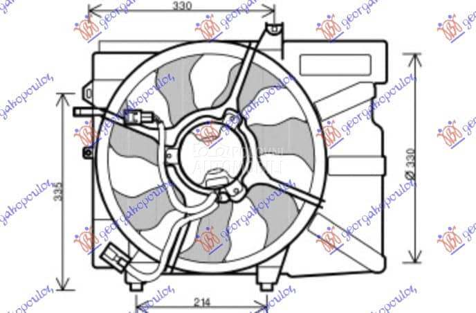 VENTILATOR KOMPLET (/-) za Hyundai Getz od 2006. do 2010. god.