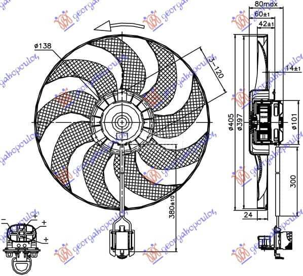 VENTILATOR (MOTORELISA)... za Opel Astra J od 2010. do 2013. god.