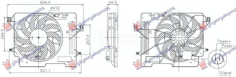 VENTILATOR KOMPLET 1.0... za Ford C-Max od 2014. do 2019. god.