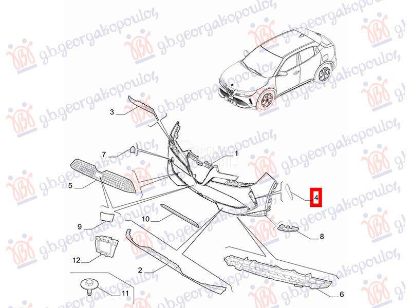 RESETKA PREDNJEG BRANIKA (O... za Alfa Romeo Ostalo od 2024. do 2026. god.