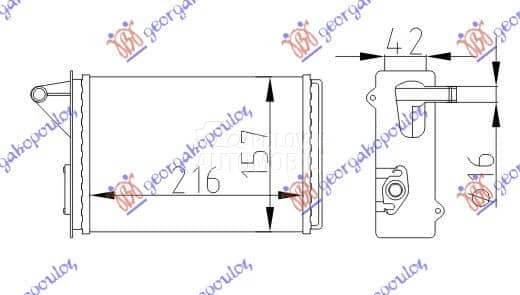 GREJAC KABINE 216x157 za Fiat Fiorino od 1988. do 1991. god.