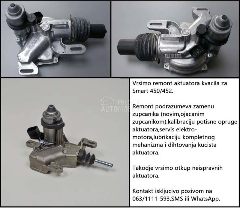 Aktuator kvacila REMONT za Smart ForFour, ForTwo, Roadster od 1998. do 2007. god.