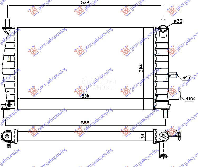 HLADNJAK MOTORA 1.1/1.3CC (... za Ford Fiesta