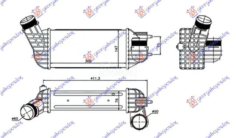 Interkuler za Citroen DS4 od 2015. do 2021. god.