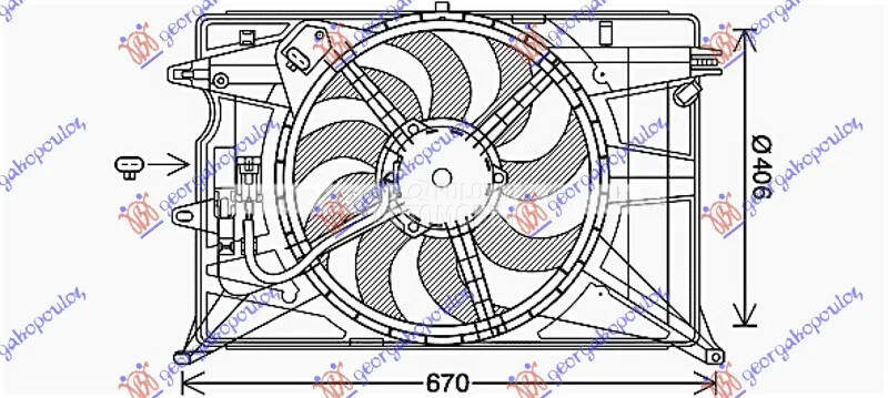 Ventilator hladnjaka za Jeep Renegade od 2014. do 2018. god.