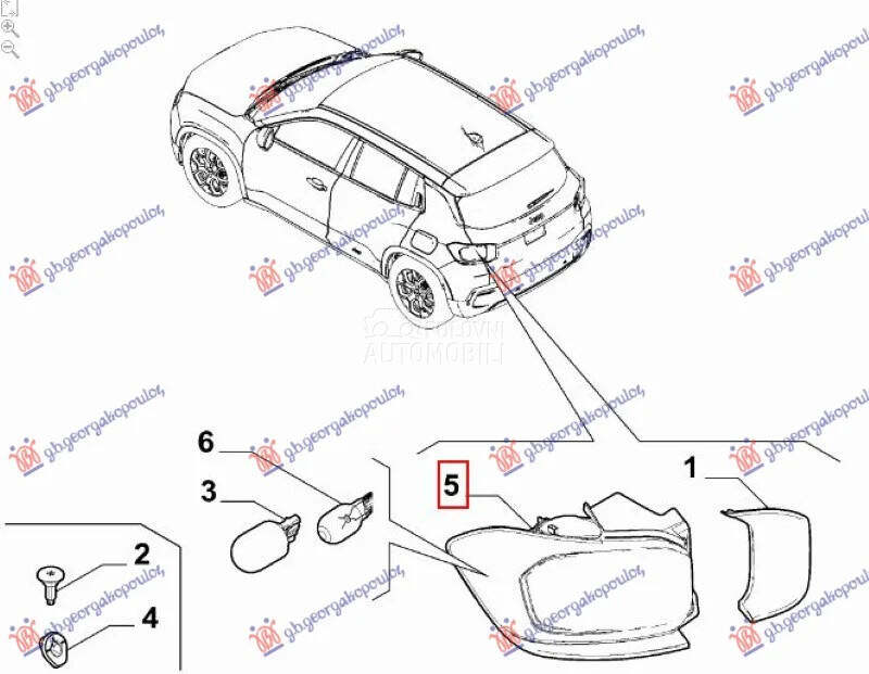 Stop svetlo za Jeep Avenger od 2022. do 2026. god.