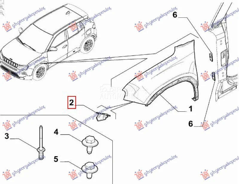 Nosac krila za Jeep Avenger od 2022. do 2026. god.
