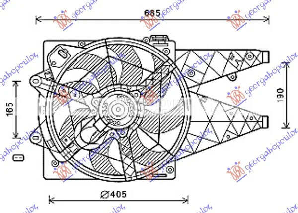 Ventilator hladnjaka za Alfa Romeo Giulietta od 2010. do 2026. god.