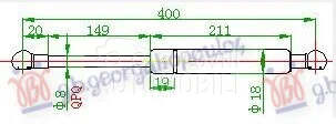 Amortizer haube za Alfa Romeo 156 od 2003. do 2005. god.