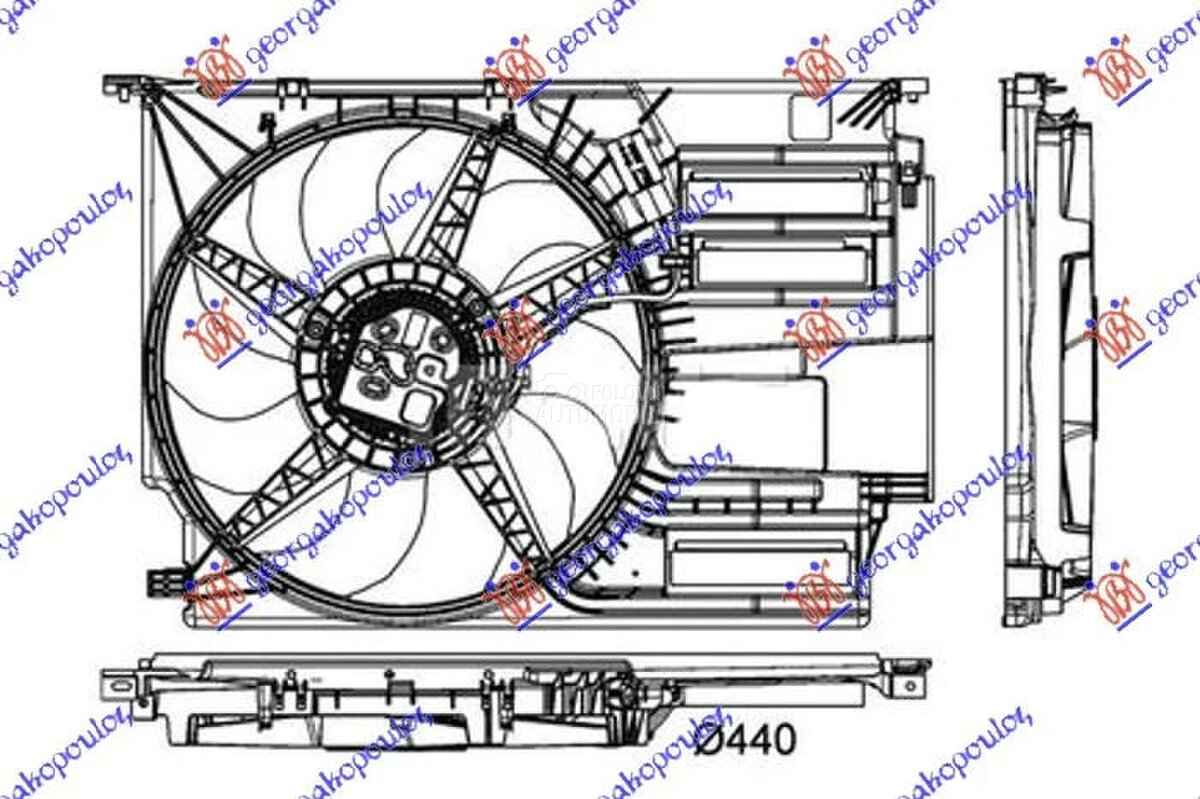 Ventilator hladnjaka za MINI Clubman od 2015. do 2026. god. - 17427617610