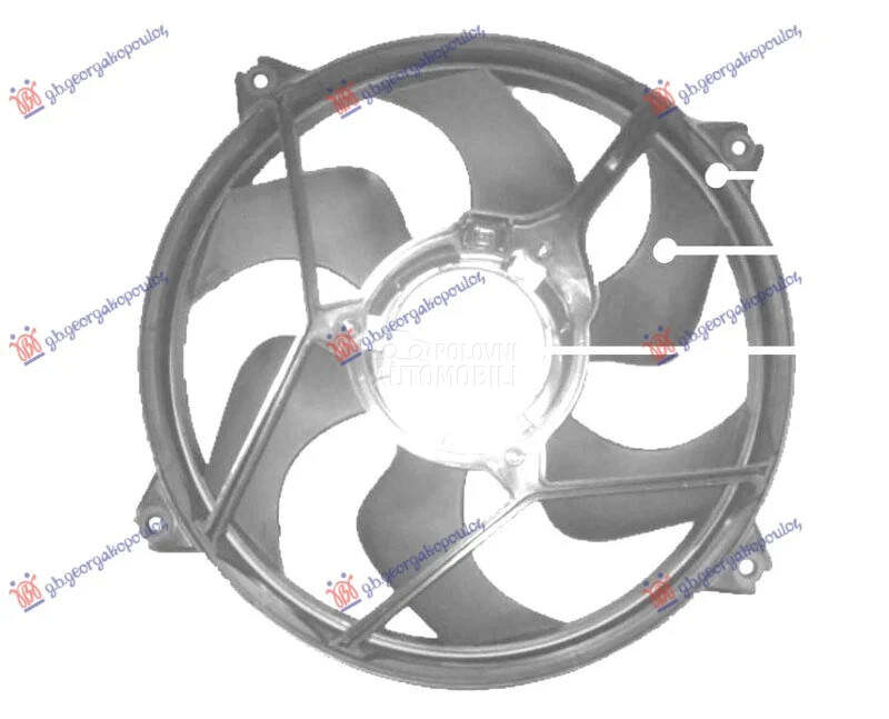 Ventilator hladnjaka za Citroen Berlingo od 2002. do 2008. god.