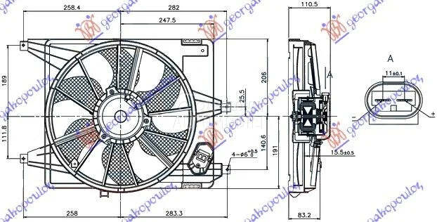 Ventilator hladnjaka za Dacia Logan od 2005. do 2008. god.