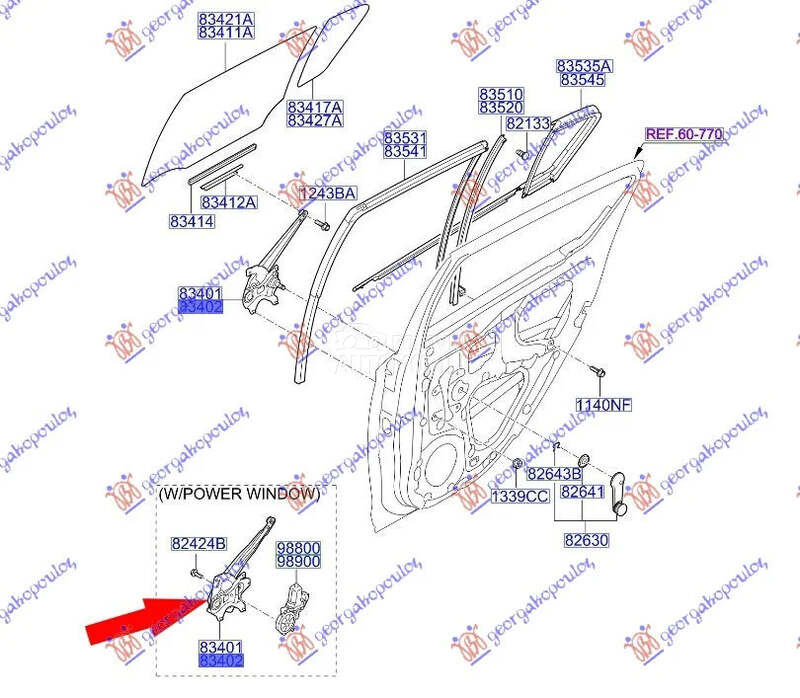 Podizac stakla za Hyundai i20 od 2008. do 2012. god.
