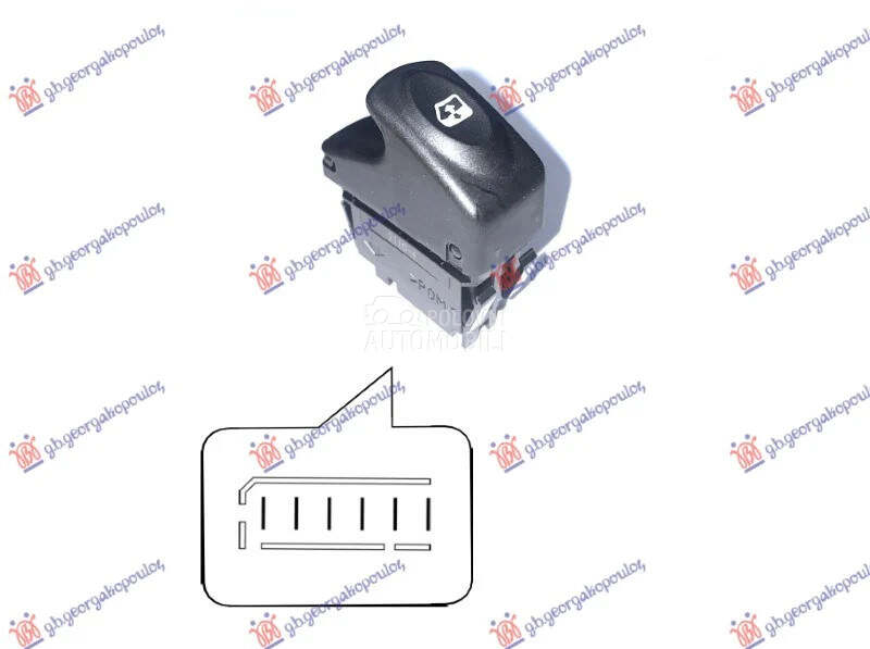 Prekidac podizaca stakla za Renault Laguna od 1998. do 2000. god.