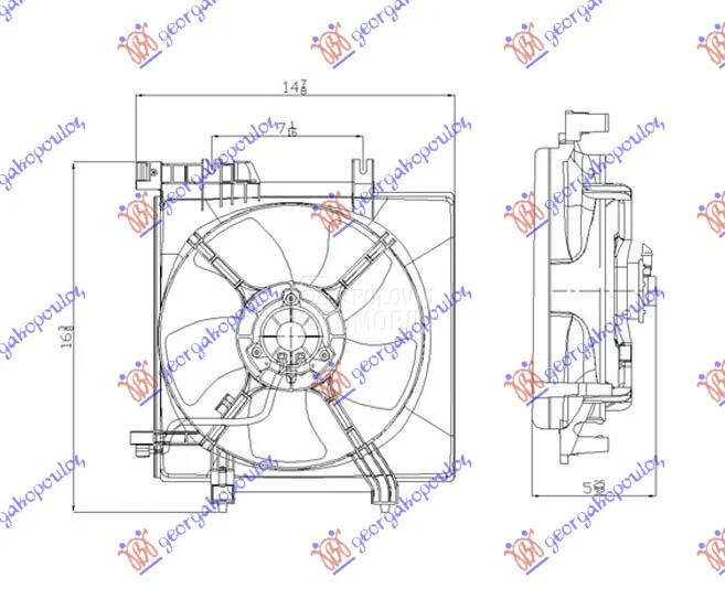 Ventilator hladnjaka za Subaru Impreza od 2008. do 2014. god.