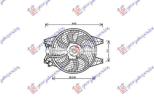 Ventilator hladnjaka za Kia Sorento od 2002. do 2009. god.