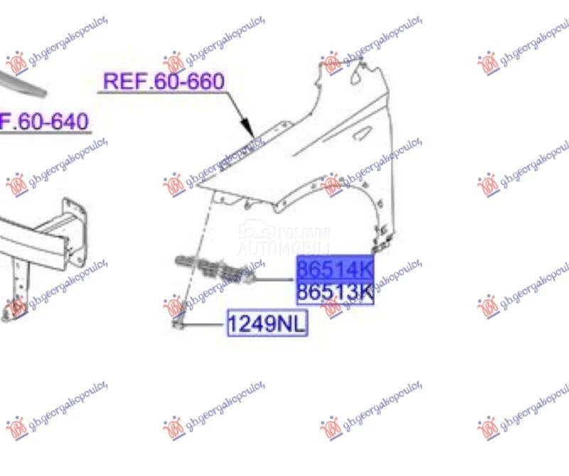 Nosac krila za Hyundai Bayon od 2021. do 2026. god. - 86551Q0AA0